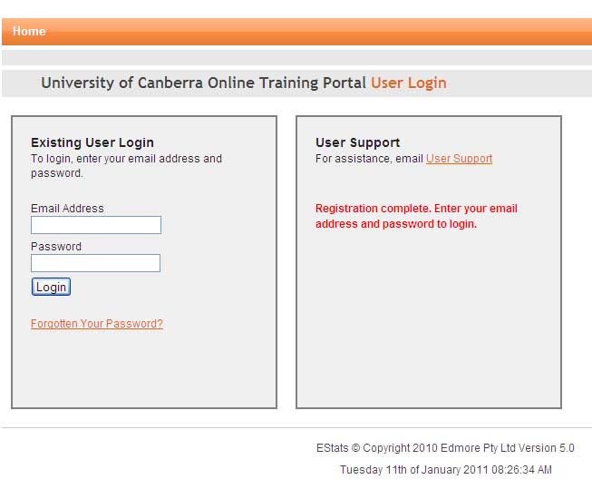 Registration confirmation