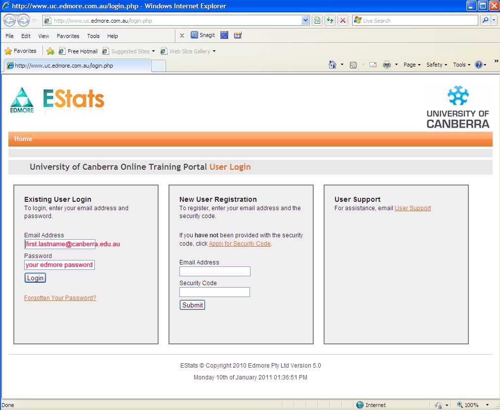 Edmore login already registered