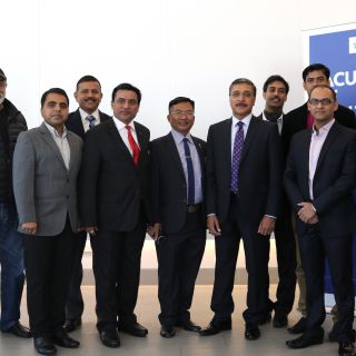 UC Vice-Chancellor and President Professor Deep Saini and a group of delegates from India