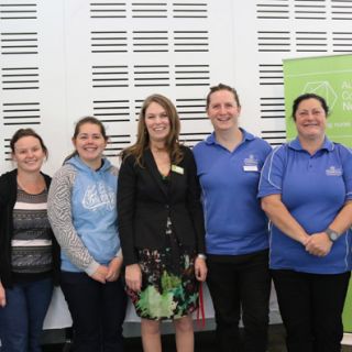 UC nursing students pictured with Australian College of Nursing executive director leadership and policy Michelle Gunn