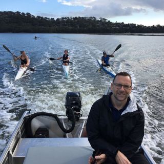 Kevin Thompson at a sprint canoe team training