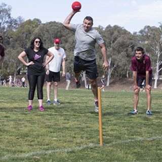 UC University of Canberra Capitals CEO Joe Roff in action during the Buroinjin Challenge. Photo Michelle McAulay