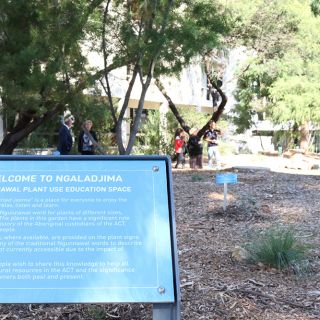 The gifted name - Ngaladjima -  for the garden captured on the sign.