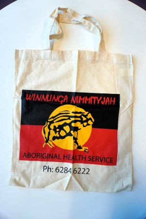 Tote bag which says Winnunga Nimmityjah Aboriginal Health Service