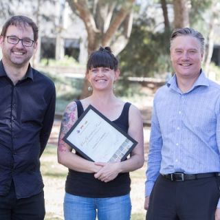 Ross Thompson, Cat Campbell and Andreas Glanznig at the University of Canberra