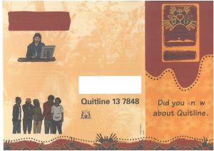 Pamphlet with the heading Did you know about Quitline?