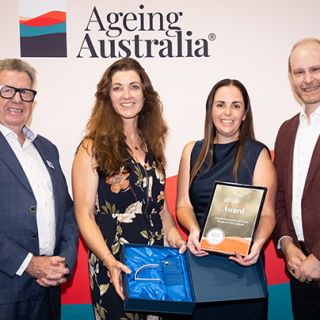 Ageing Australia Chairman Michael Reid AM, CPOP Lead Prof Kasia Bail, CPOP Data Manager Dr Kelly Marriot-Statham and Ageing Australia CEO Tom Symondson