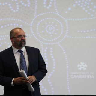 Professor Peter Radoll at the announcement of the UC CIRI research grants