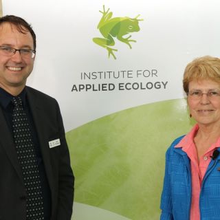 Professor Ross Thompson and Dr Jane Lubchenco ahead of the 2017 Krebs Lecture