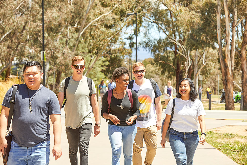 Image of students walking on campus