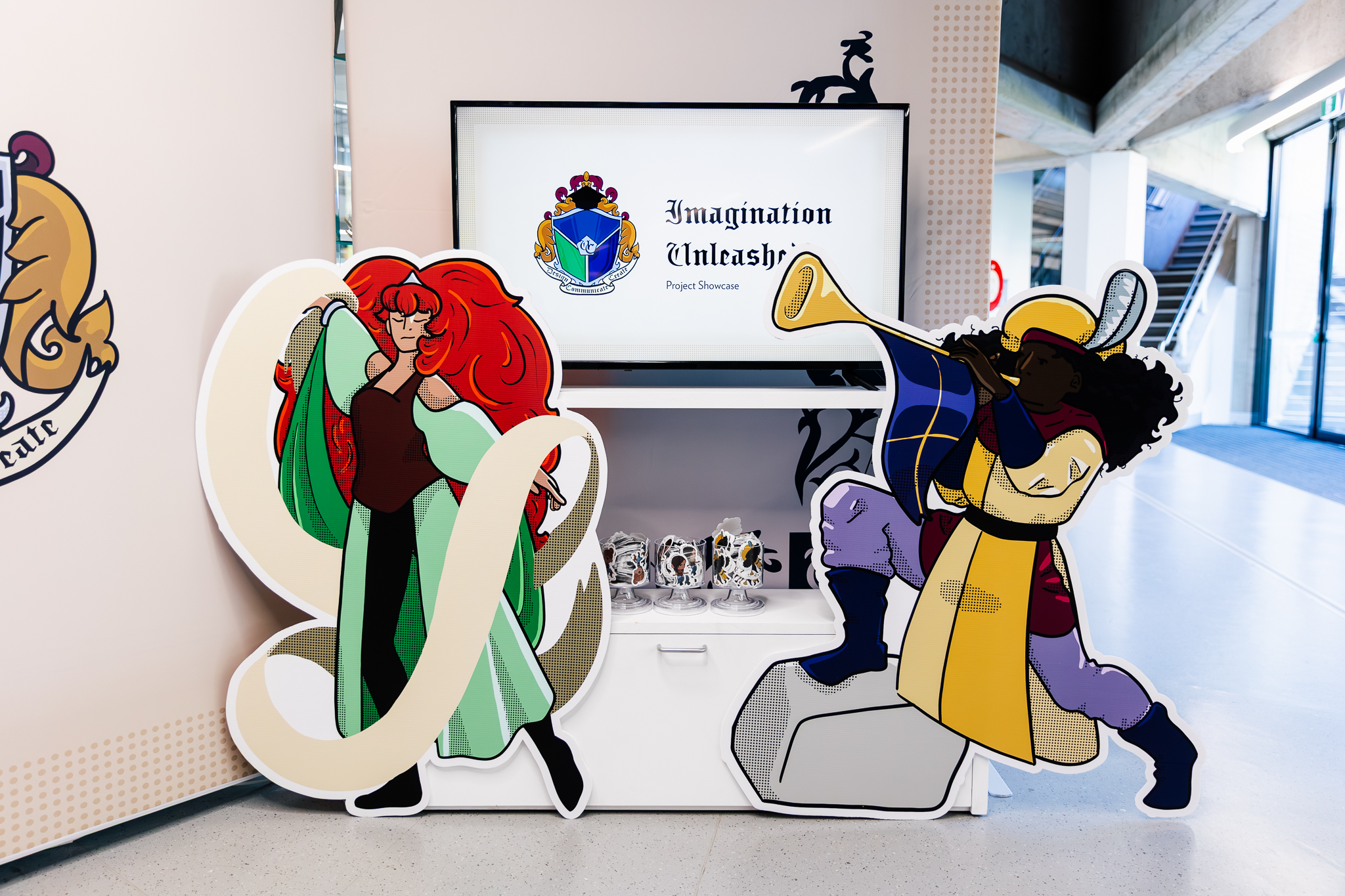 Two fantasy characters on cardboard