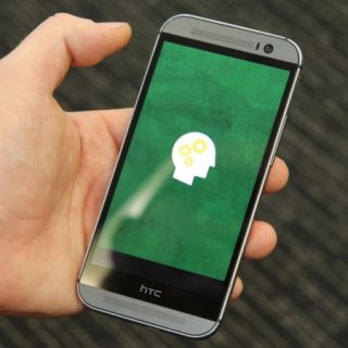 The lumosity app running on a mobile device, the icon appears as a head with cogs spinning within it
