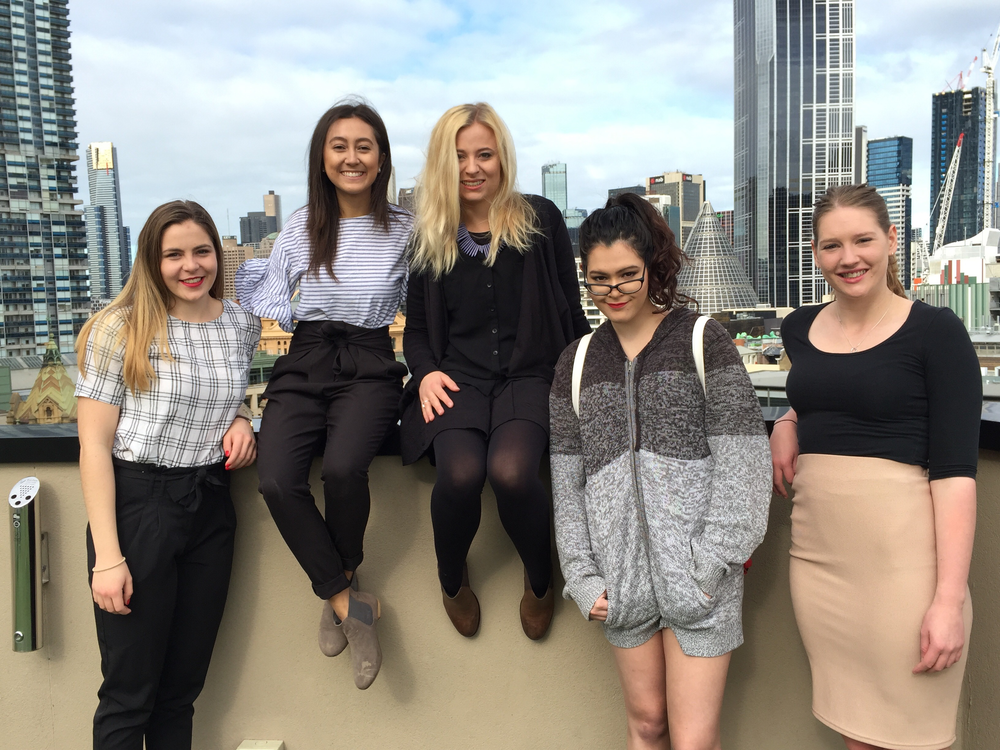 L-R- Nicola Burton, Naomi Avery, Lucy Bladen, Naomi Nieuwendaal and Hayley Garcia 