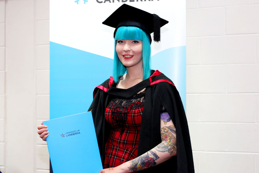 Leanne Duck with her education degree