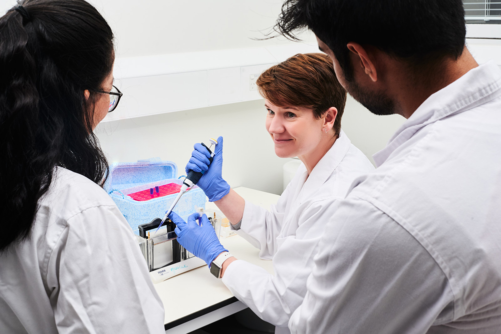 scientists working in a  lab