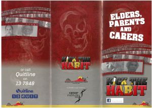 A pamphlet with the words Elders, Parents and Carers