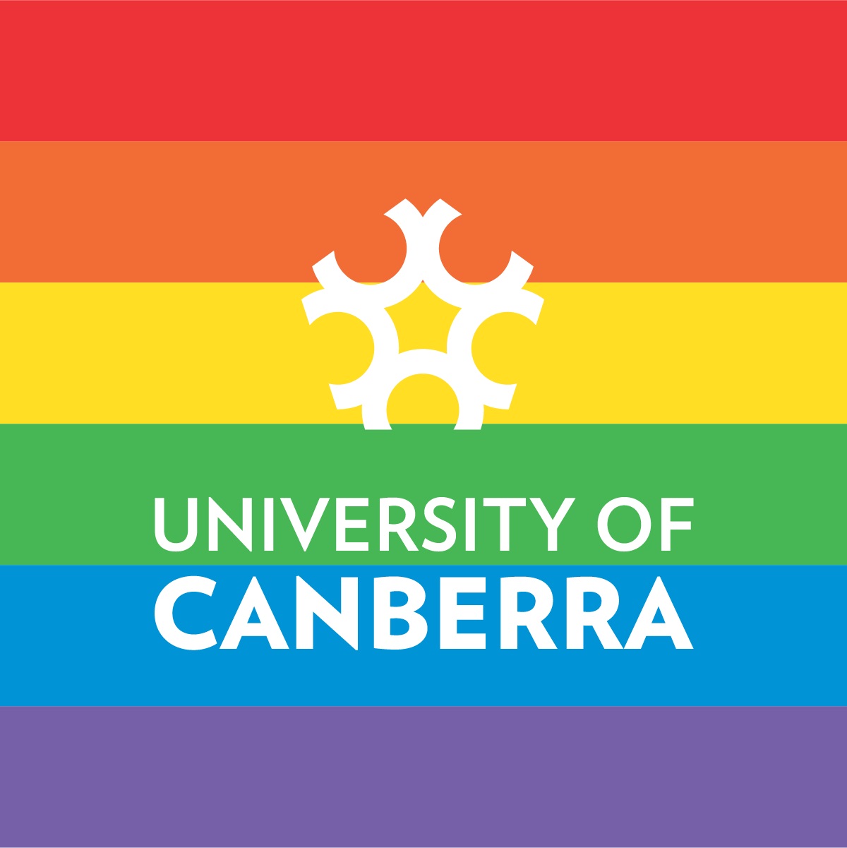 University of Canberra Rainbow Flag logo