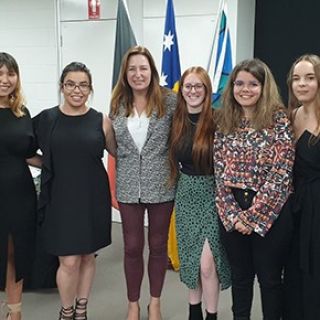 Five UC Indigenous students receive their scholarships.