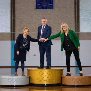 Spokespeople on podium