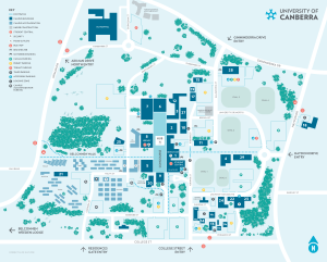 University of Canberra campus ariel map