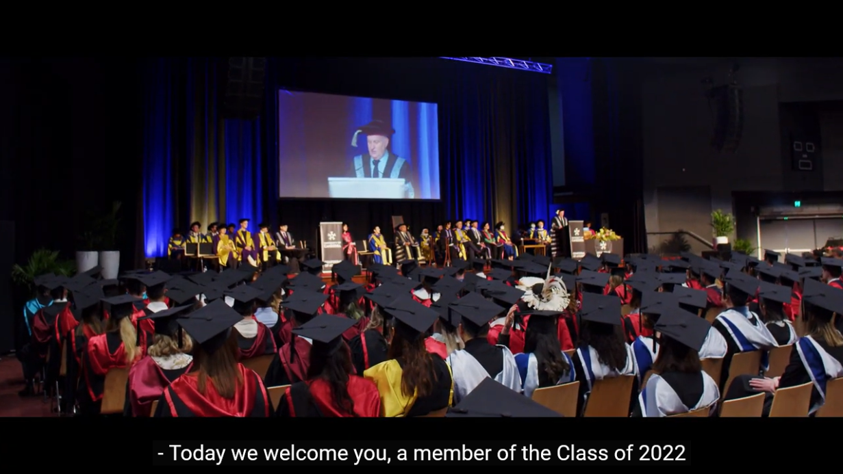 A video with captions