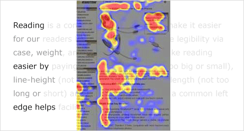 F-shape pattern in reading