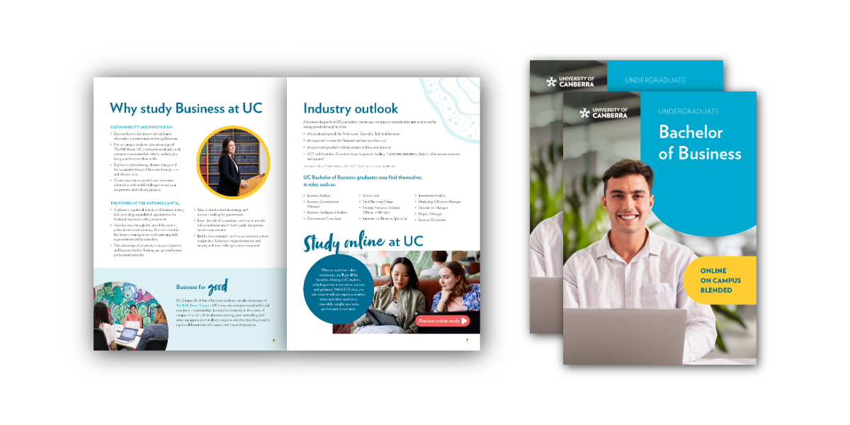 Bachelor of Business online course brochure