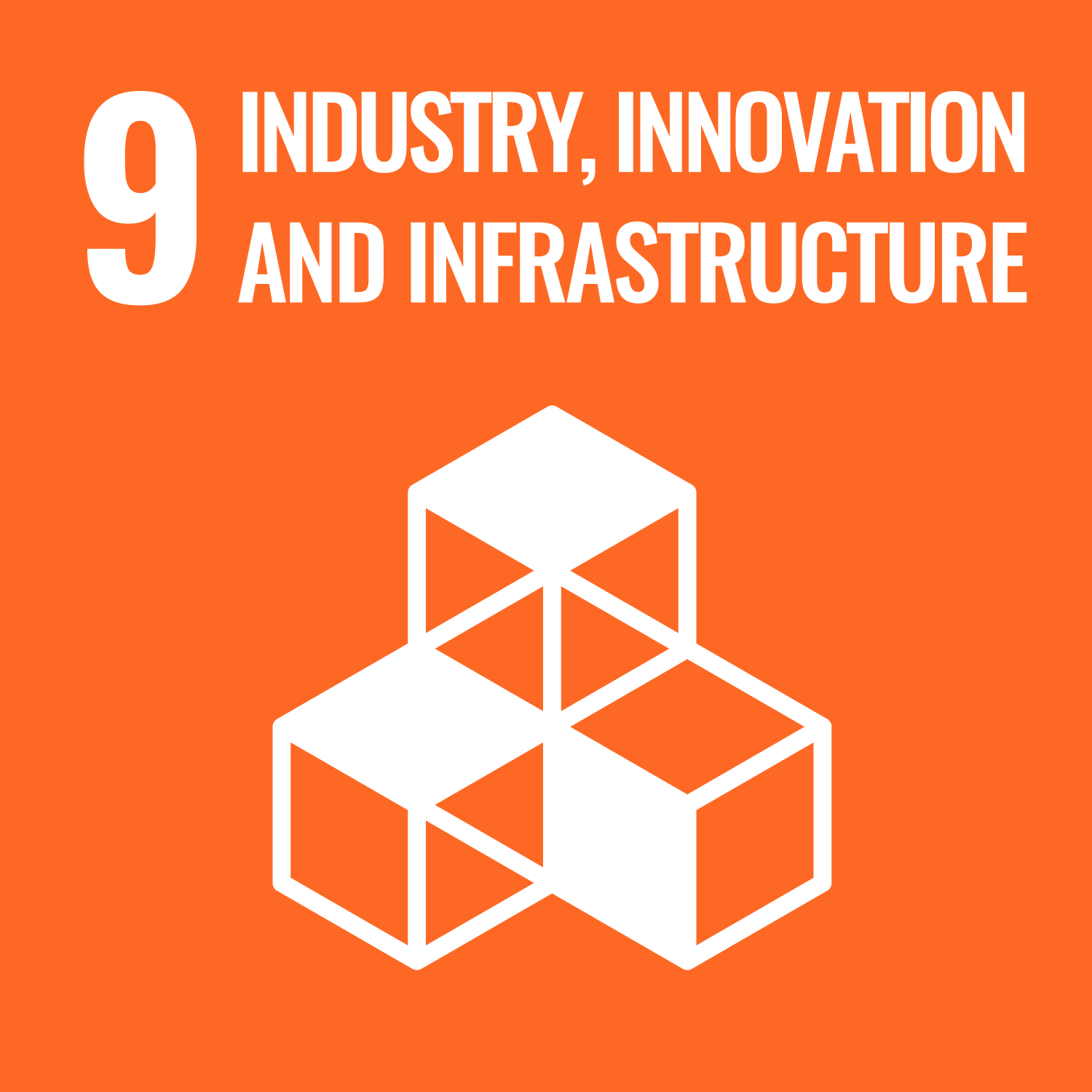 A logo on an orange background