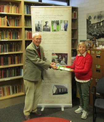 Ms Couch-Keen donating to the ANME collection