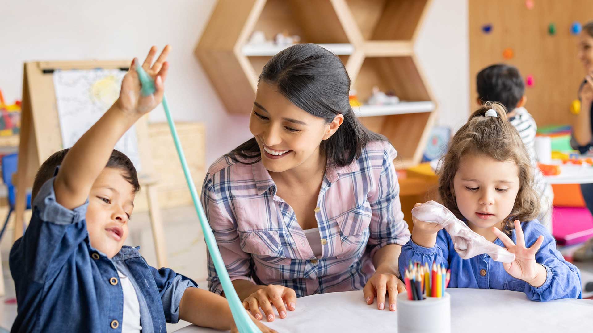 Bachelor of Education student teaching in classroom Bachelor of Education student teaching in classroom
