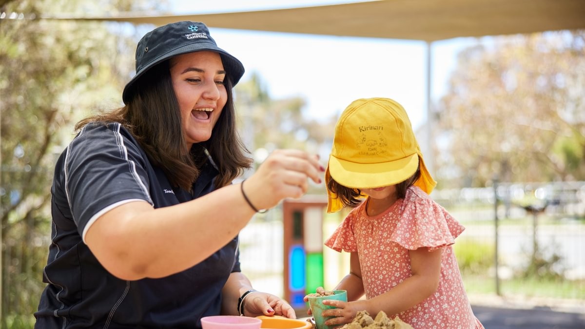 Early Childhood Education student working in centre