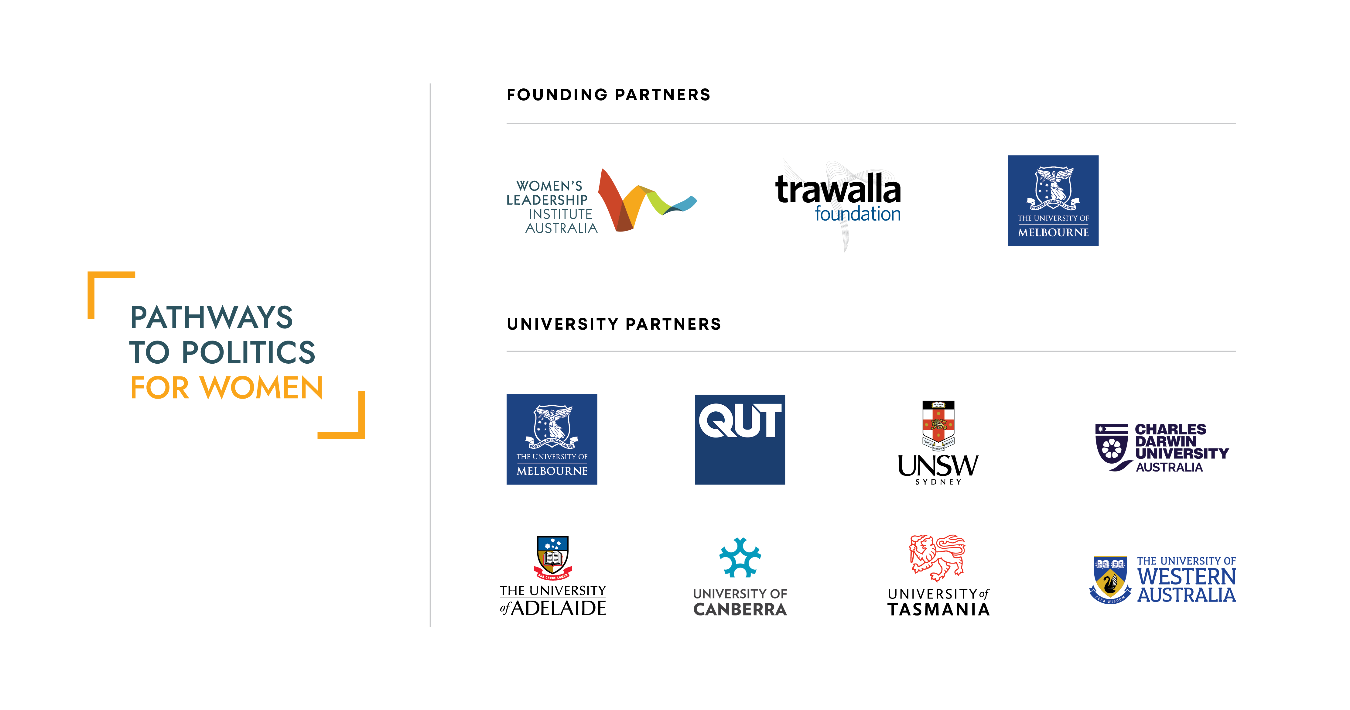 Pathways to Politics for Women partner logos Pathways to Politics for Women partner logos