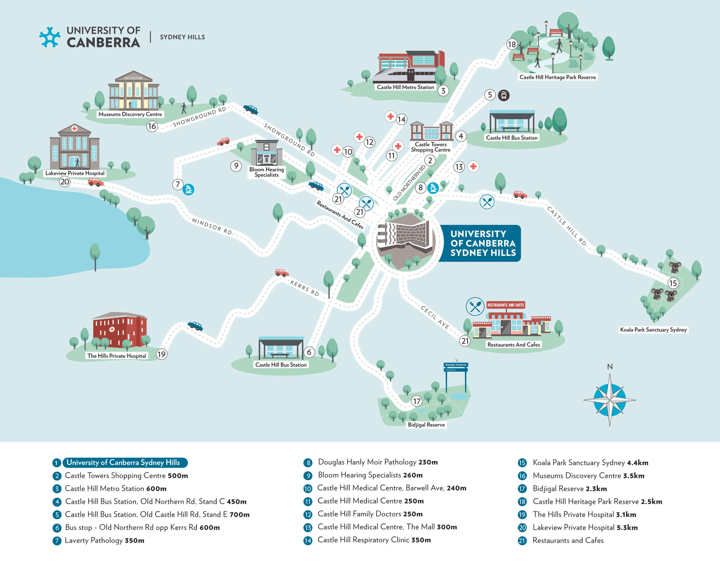 UC Sydney Hills campus map