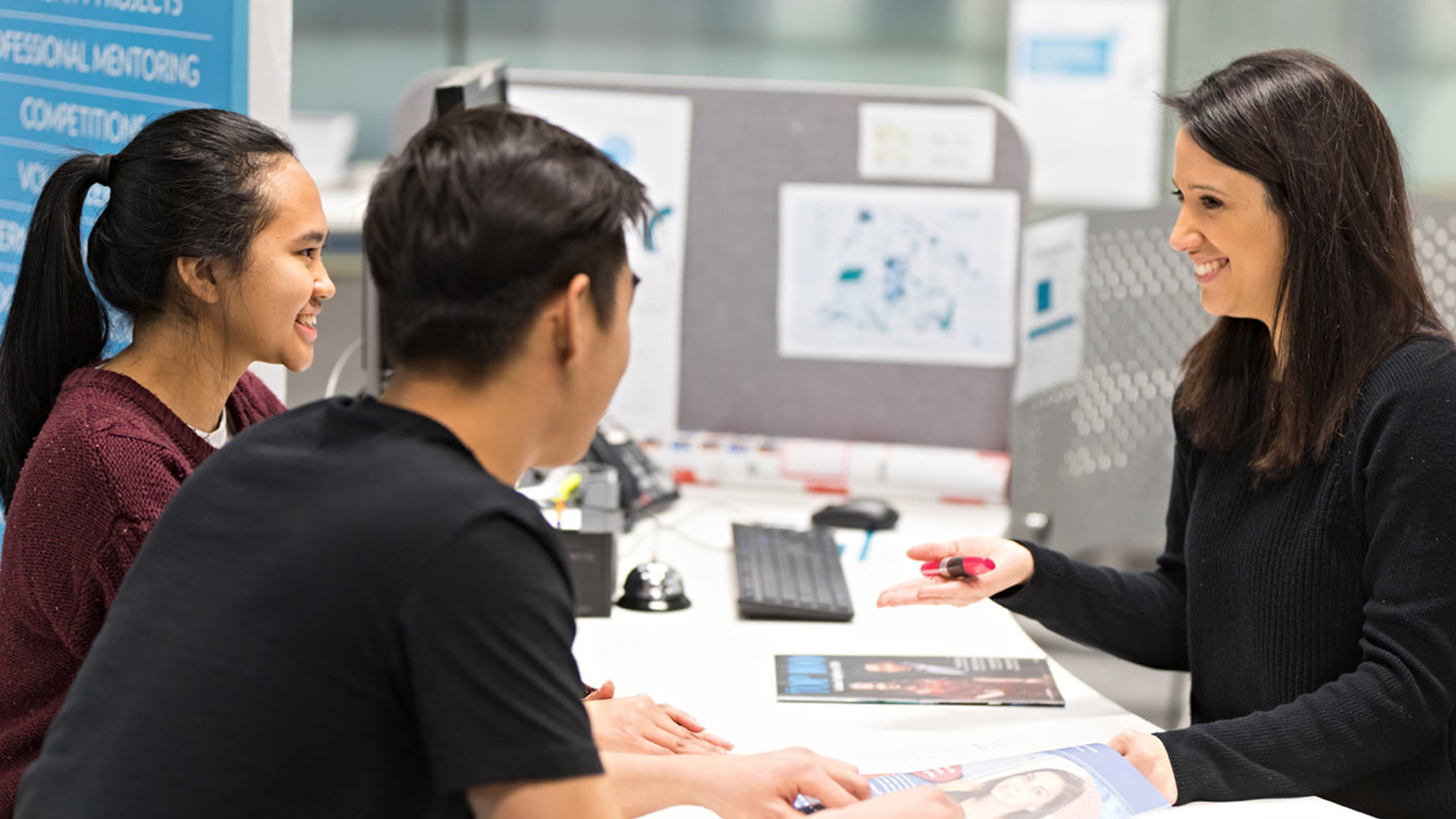 Student working on a computer